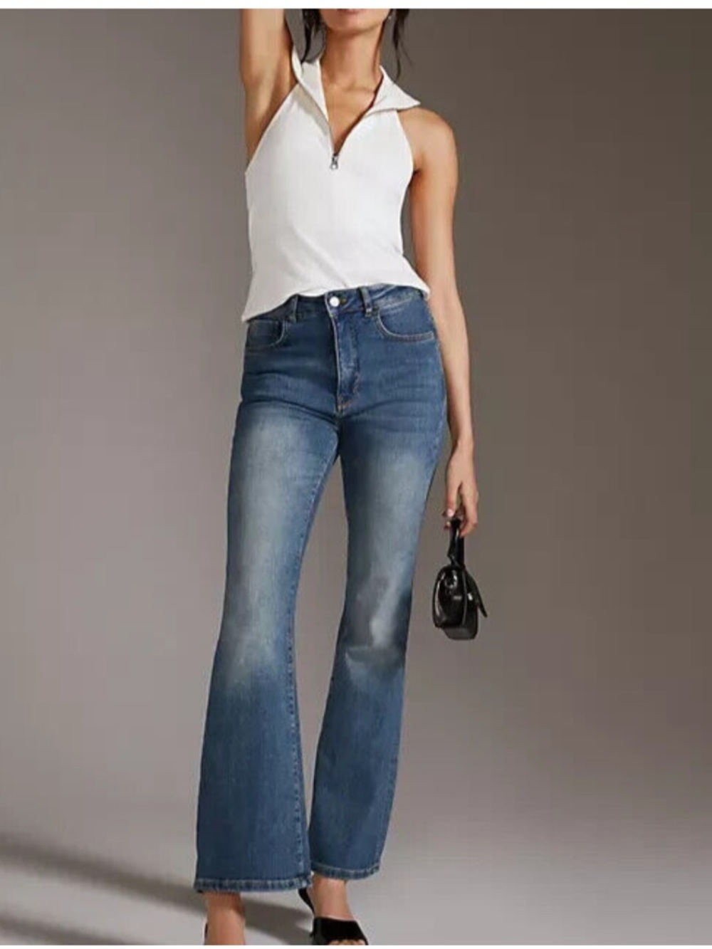 Pilcro Anthropologie Light Wash Flare Jeans Size 30 High Rise Button Fly Denim